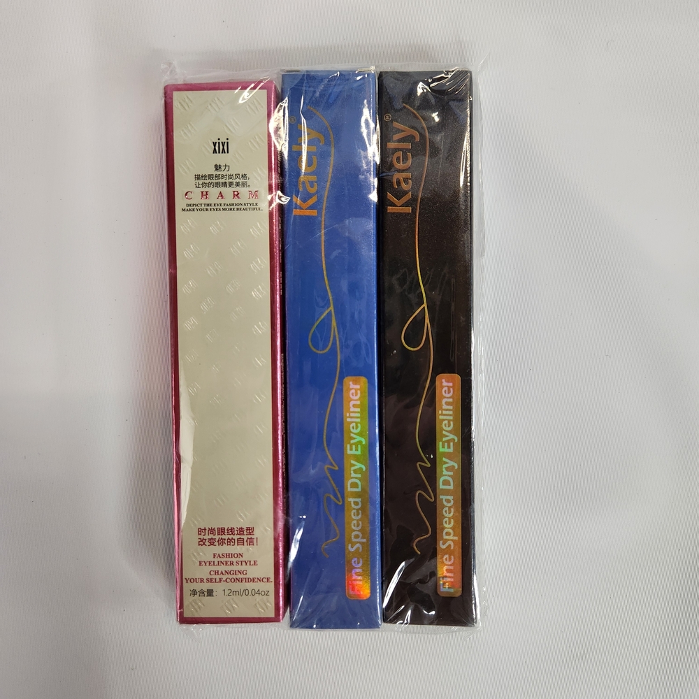 3 Pack Color Eyeliner Xixi (White) Kaely Fine Speed Dry (Blue, Black)